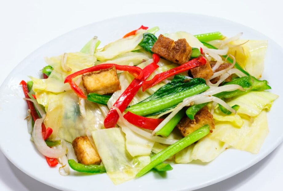 揚げ豆腐と野菜炒め