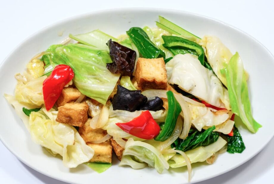 揚げ豆腐と野菜炒め